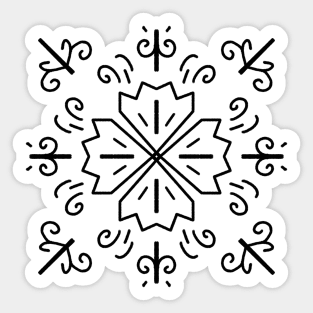 Four Leaves Clover Mandala for Luck Sticker